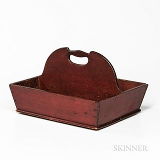 Red-painted Shaker Cutlery Tray