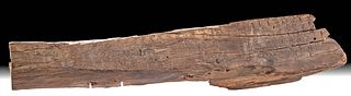 Egyptian Wood Coffin Panel Inscribed Hieroglyphs