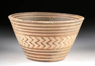 Fine Greek Mycenaean Bi-Chrome Pottery Bowl