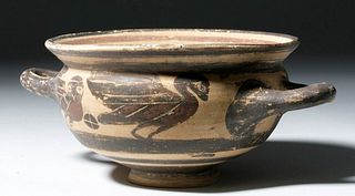 Greek Corinthian Pottery Skyphos - Owls & Birds