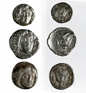Lot of 3 Ancient Greek Silver Coins - Total 15.1 g