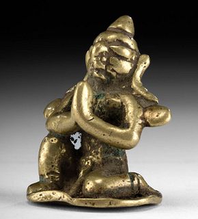 19th C. Indian Brass Sitting Garuda