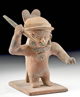 Jamacoaque Polychrome Standing Warrior Figure