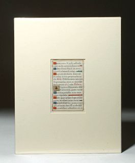 16th C. 2-Sided Illuminated Page - French Book of Hours