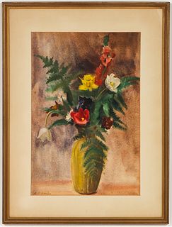 A. Colombo Signed Floral Still Life Watercolor