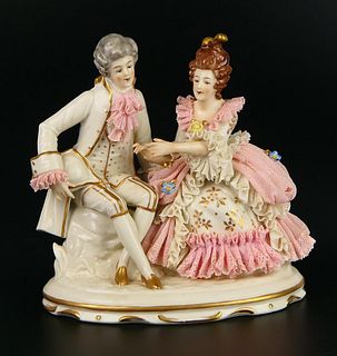 DRESDEN FIGURINE OF A COURTING COUPLE
