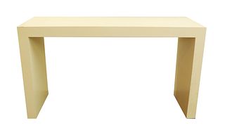 Contemporary Faux-Parchment Tall Console Table