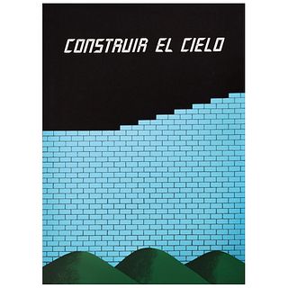 CARLOS RODRÍGUEZ CÁRDENAS, Construir el cielo, Signed and dated 99, Serigraphy 7 / 25, 27 x 19.2" (69 x 49 cm)