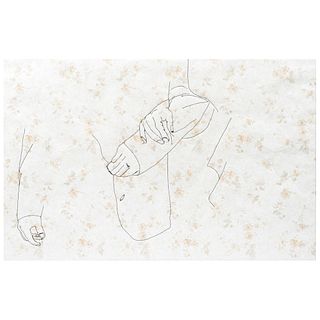 CARMEN MENDOZA, Trama, 2016, Unsigned, Thread on wallpaper each, 24 x 34.8" (61 x 88.5 cm), Signed certificate of authenticity
