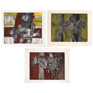 GERARDO CANTÚ, Untitled, Signed, Engravings 12 / 30, 8 / 30 and 6 / 30, 15.3 x 19.2" (39 x 49 cm) each, Pieces: 3