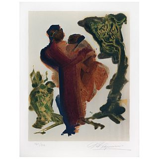 DAVID ALFARO SIQUEIROS, Mother Love, from the binder Mexican Suite, 1969, Signed, Lithography 200 / 500, 20.8 x 16.5" (53 x 42 cm)