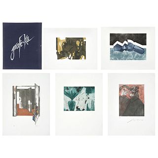 JOSÉ LUIS CUEVAS, GABRIEL MACOTELA, MAGALI LARA, SEBASTIAN Y JOSEFINA LEMÍN, Engravings P / E, 20.4 x 16.9" (52 x 43 cm) binder, Pieces: 5