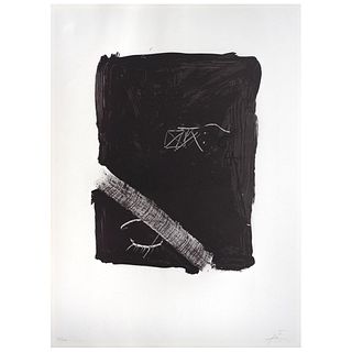 ANTONI TÀPIES, Llambrec Material V, 1975, Signed, Lithography XII / XXV, 29.9 x 22" (76 x 56 cm), Document from Taller del Prado