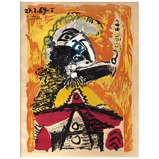 PABLO PICASSO, from the binder Portraits Imaginaires, 1969, Plate signed and dated 27.5.69. I, 22 x 15.7" (56 x 40 cm)