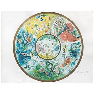 MARC CHAGALL, Paris Opera Ceiling, Plate signed, Lithography 171 / 250, 23.6 x 23.6" (60 x 60 cm)