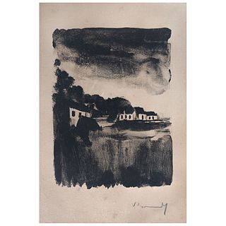 MAURICE DE VLAMINCK, Untitled, Signed, Lithography without print number, 7.8 x 5.5" (20 x 14 cm)