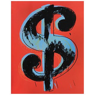 ANDY WARHOL, Dollar red, Stamp on back "Fill in your own signature", Serigraphy 254 / 1000, 19.6 x 15.7" (50 x 40 cm)