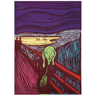 ANDY WARHOL, IIIA.58 (d): The scream (After Munch), Stamp on back "Fill in your own signature", Serigraphy, 35.4 x 25.1" (90 x 64cm)