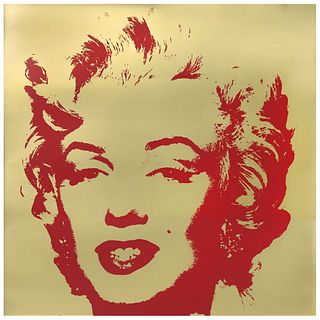 ANDY WARHOL, II.40: Golden Marilyn, Stamp on back "Fill in your own signature", Serigraphy, 35.4 x 35.4" (90 x 90 cm)