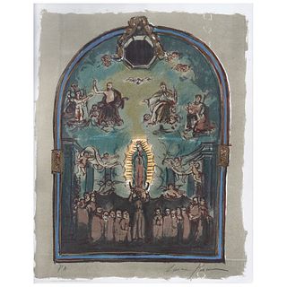 CARMEN PARRA, Virgen de Guadalupe en Iglesia de San Agustín, Zacatecas, Signed, Serigraphy P / A, 25.9 x 22" (66 x 56 cm)