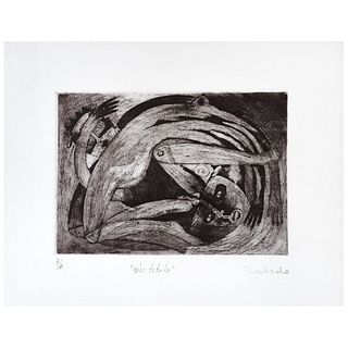 FRANCISCO TOLEDO, Untitled, Signed, Etching P / A, 6.2 x 9.4" (16 x 24 cm)