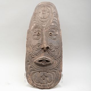 Oceanic Carved Wooden Mask, possibly Papua New Guinea