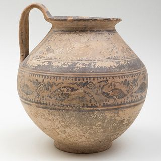 Large Greek Painted Pottery Handled Vessel, possibly Indus Valley