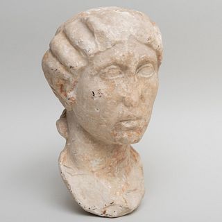 Italian Carved Marble Head Fragment, Rome