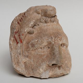 Italian Carved Stone Fragment of a Male Head, Neapolitan