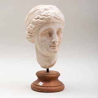 Roman Carved Marble Bust of a Woman