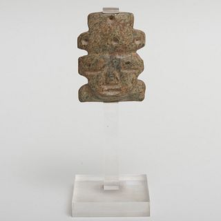 Pre-Colombina Carved Stone Mask, Mezcala, West Mexico
