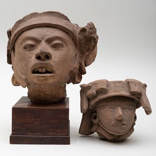 Two Pre-Columbian Terracotta Heads, Veracruz