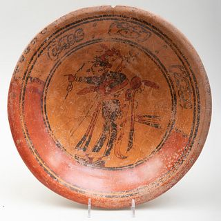 Mayan Polychrome Pottery Tripod Plate