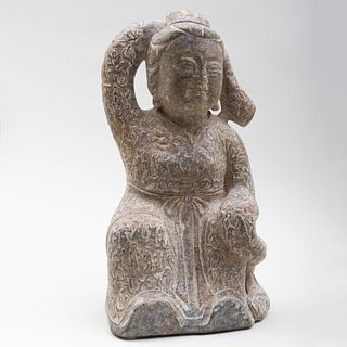 Chinese Carved Stone Figure of a Dancer