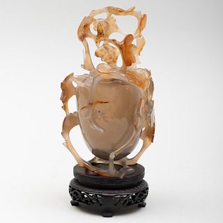 Chinese Agate Vase and Cover