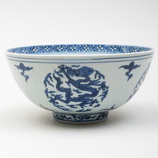Chinese Blue and White Porcelain â€˜Dragonâ€™ Bowl