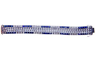 Lady's 10 Carat Diamond 10  /Sapphire Bracelet