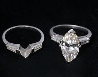 Lady's Iridium-Platinum 3.45 diamond solitaire Wedding Set