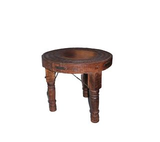 Circular Wooden Tri-Footed Table