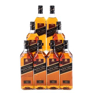Johnnie Walker. Black label. 12 años. Blended. Scotch whisky. En presentaciones de 1 lt. Piezas: 8.