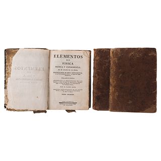 Fond, Sigaud de la. Elementos de Física Teórica y Experimental. Madrid: Imprenta Real, 1787.  Tomos I, II y VI.