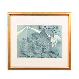 HENRI TOULOUSE-LAUTREC. L´Aube revue illustrée. Firmada con monograma. Litografía edición póstuma sin firma. 22 x 30 cm