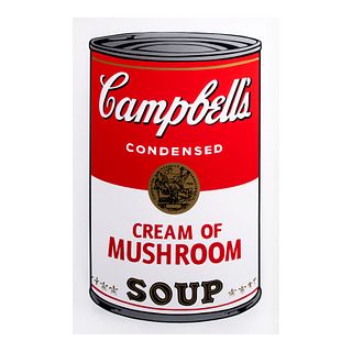 ANDY WARHOL. Campell's Cream of Mushroom Soup Con sello en la parte posterior "Fill in your own signature" Serigrafía.