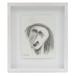 Vladimir Cora. Mujer. Firmado y fechado 2001. Dibujo lápiz sobre papel. Enmarcado. 27 x 22 cm