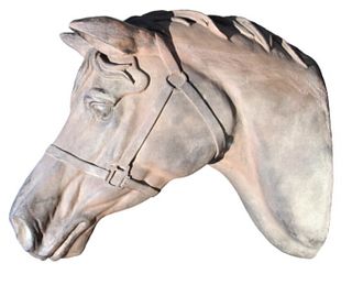 Southwestern Large Horse Bust Sculpture