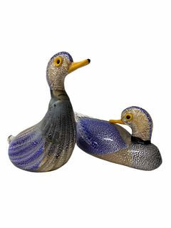 Pair of Murano Art Glass Ducks