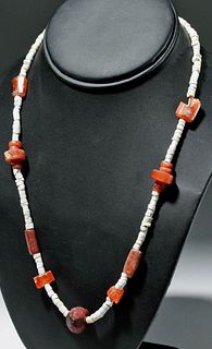 Pretty Necklace w/ Ancient Persian Amber / Carnelian