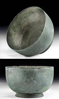 Korean Goryeo Dynasty Bronze Footed Bowl