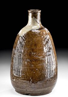 18th C. Japanese Takatori Ware Bottle, ex Christie's