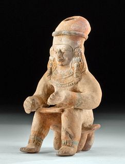 Jamacoaque Pottery Seated Figure w/ Nice Pigmentation